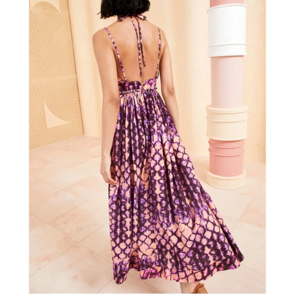 Ulla Johnson Pink and Purple Tie-Dye Midi Dress - Picture 8 of 14